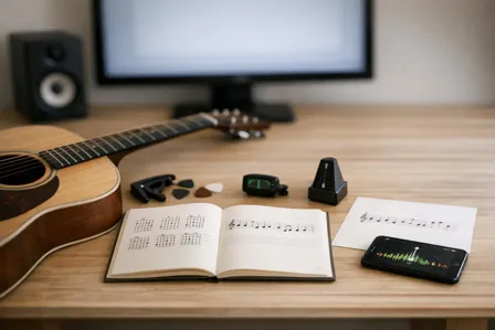 Image de cours gratuite Guitare pour débutants : accords, rythme, gammes and oreille musicale