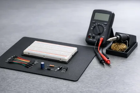 Imagem do Curso gratuito Eletrônica Básica para Iniciantes (Circuitos, Multímetro, Protoboard e Soldagem)